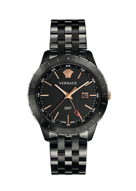 versace gmt armbanduhr herren vebk006 18 modell univers|Versace Univers GMT Quartz Black Dial Men Watch VEBK00618.